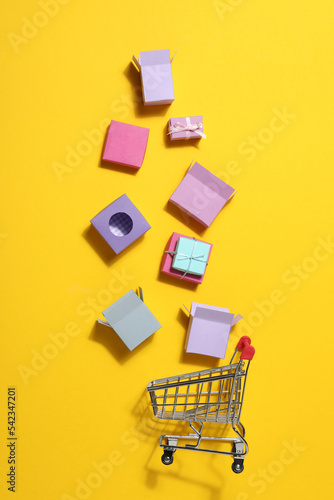 Concept of shopping, Black friday and discounts, top view