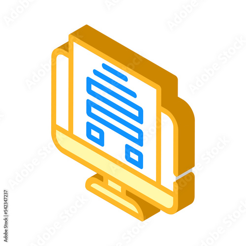 register online registration isometric icon vector. register online registration sign. isolated symbol illustration