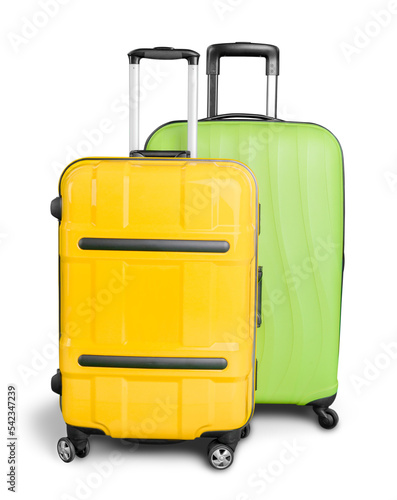 Two color large suitcases photo