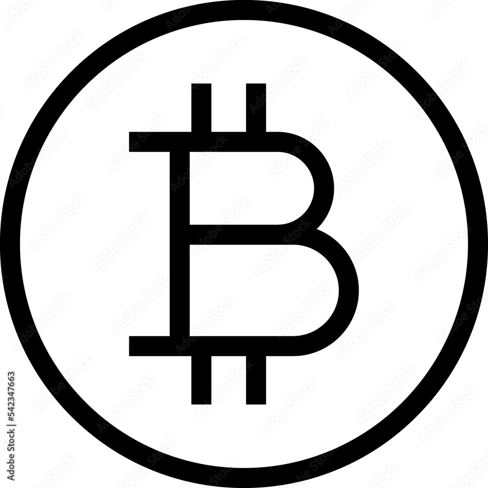 digital money. Bitcoin line icon digital money. Bitcoin line icon