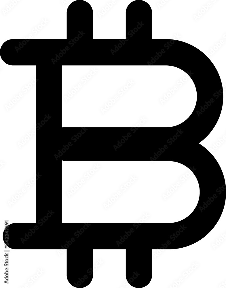 digital money. Bitcoin line icon digital money. Bitcoin line icon