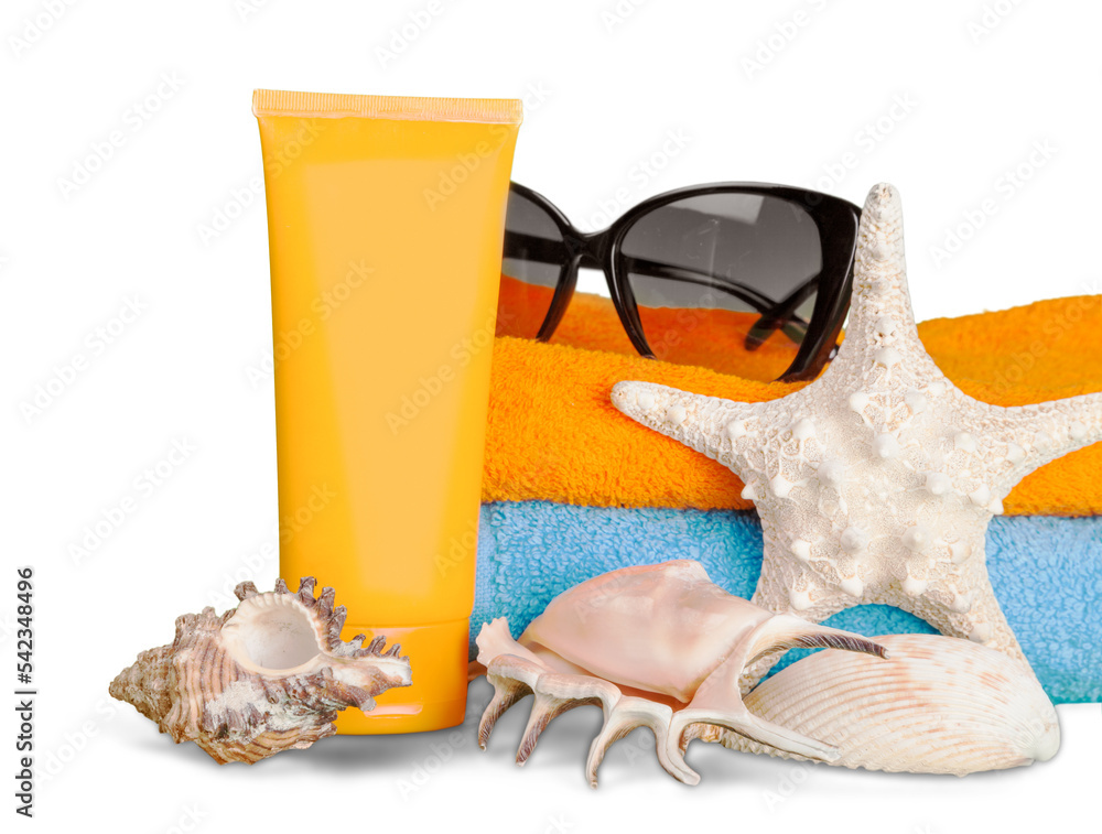 Close-up of cosmetic product bottle. sun care concept Close-up of cosmetic product bottle. sun care concept
