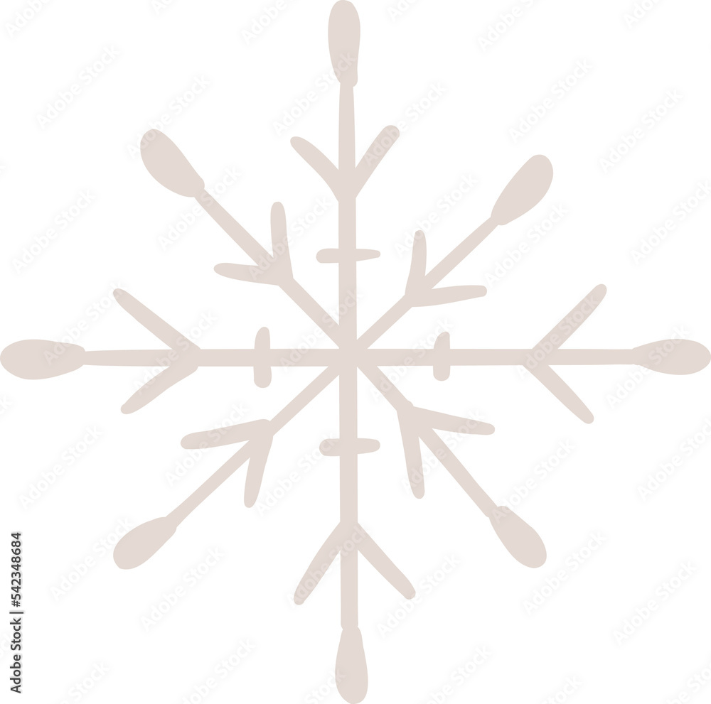 Christmas snowflake clipart illustration retro groovy hand drawn style element Christmas snowflake clipart illustration retro groovy hand drawn style element