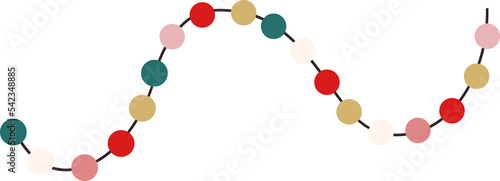 Christmas garland clipart illustration retro groovy hand drawn style element
