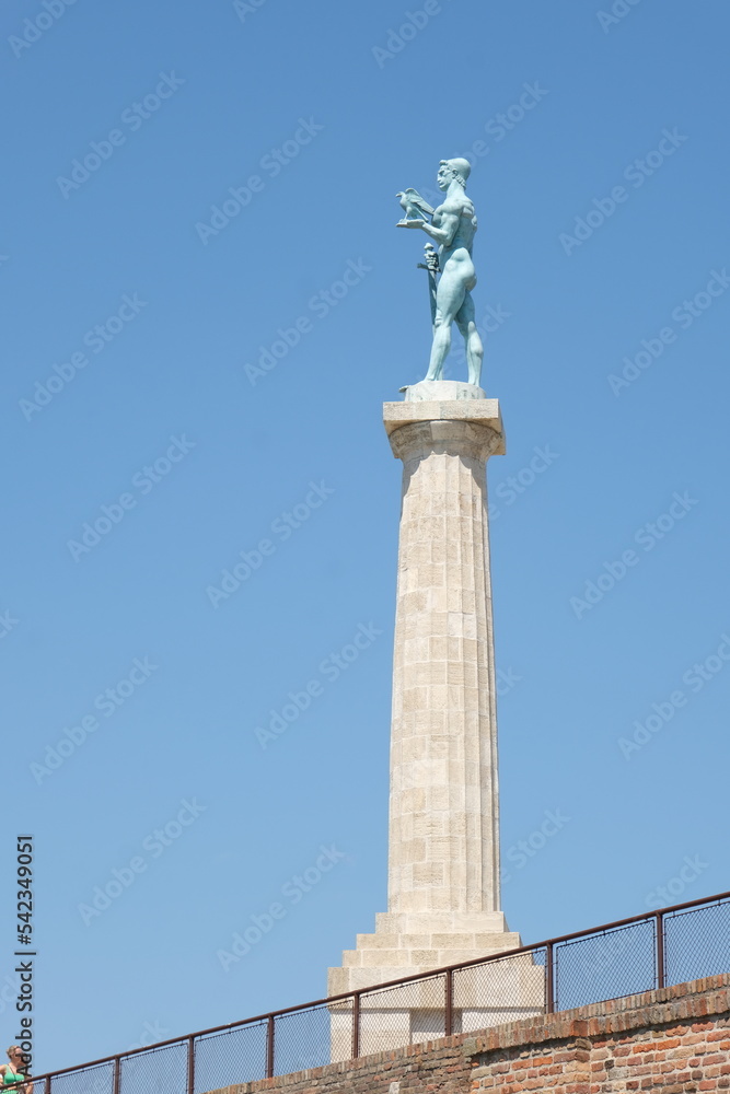 Fototapeta premium imposing vertical sculpture facing the sea on kale megdan