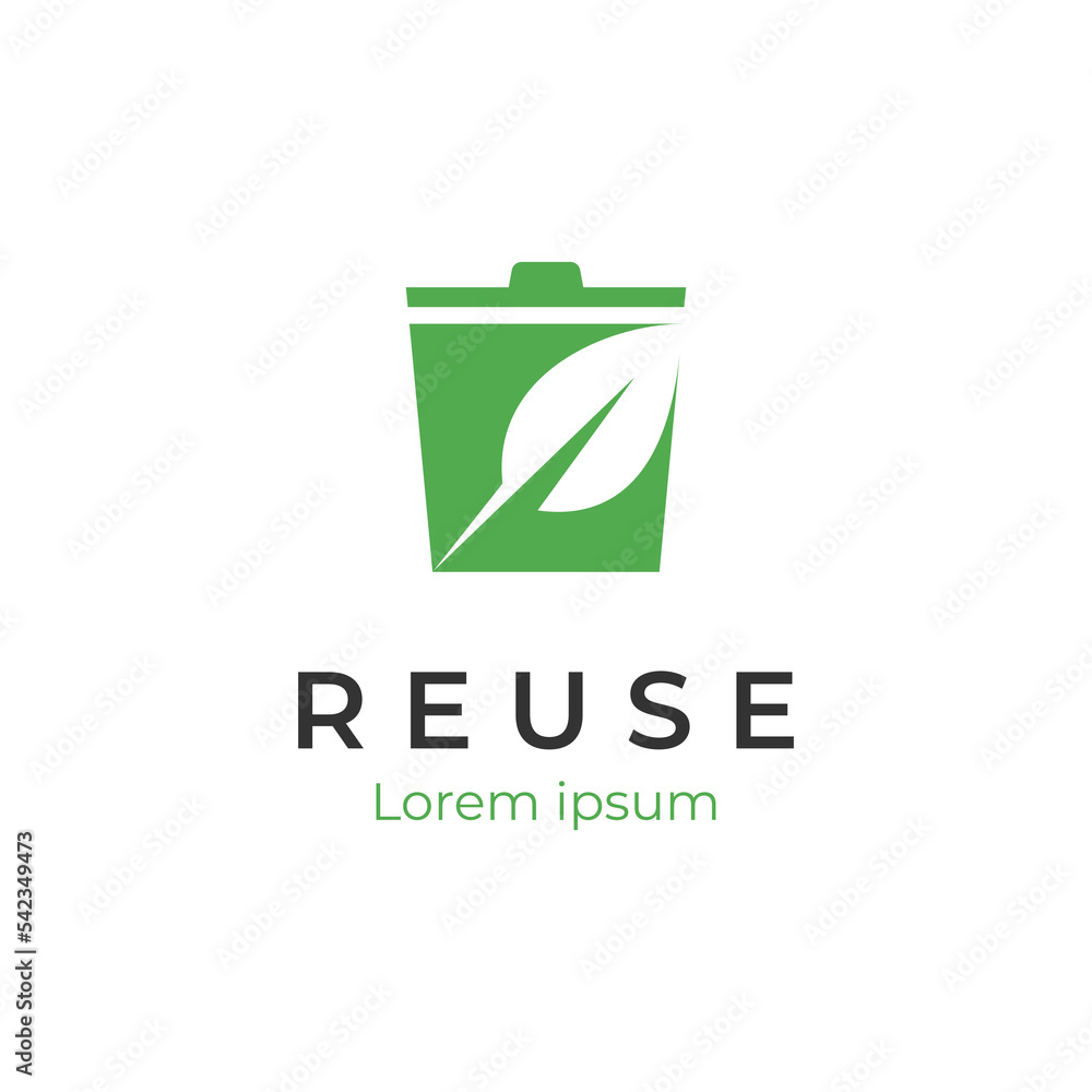 recycle trash logo design for reuse, environment. Recycle bin leaf organic logo icon organic recycle trash logo design for reuse, environment. Recycle bin leaf organic logo icon organic
