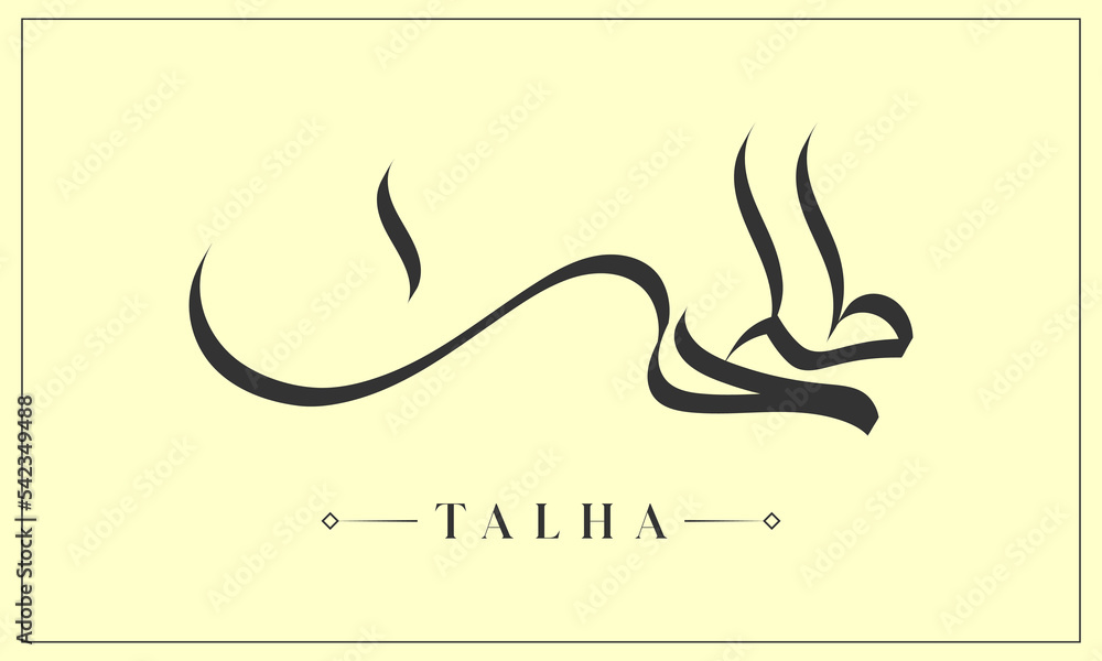 Talha Name Arabic Calligraphy Logo Design Stock Vektorgrafik Adobe Stock