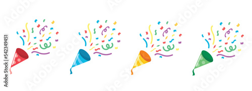 set of Party Icon. Confetti popper illustration