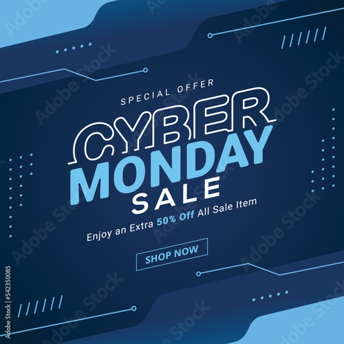 Cyber monday sale social media post template design business promotion