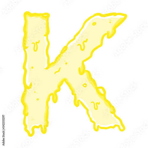Yellow Dirpping Letter K photo