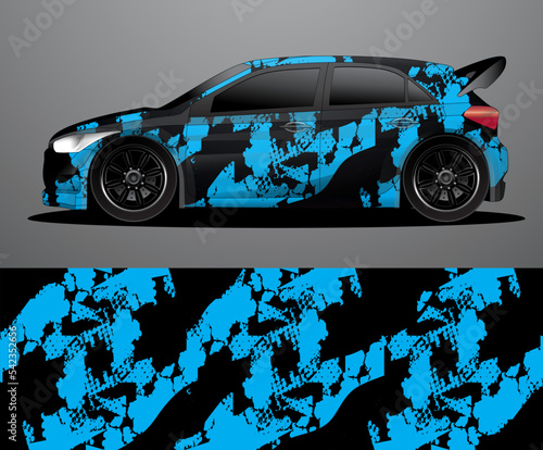 Rally car decal graphic wrap vector, abstract background