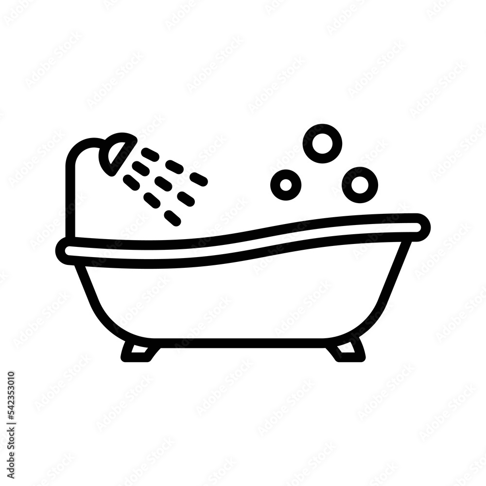 bathtub icon vector design template in white background bathtub icon vector design template in white background
