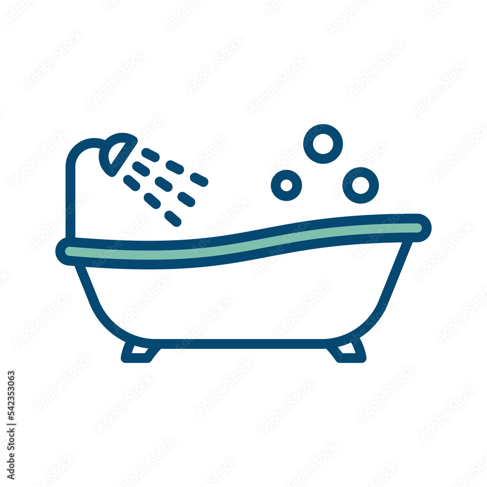 bathtub icon vector design template in white background bathtub icon vector design template in white background