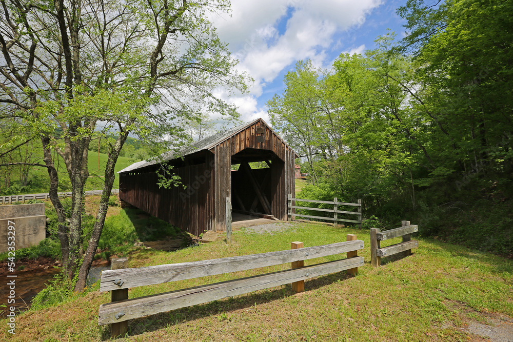 Landscape with Locust Creek covered bridge - West Virginia Landscape with Locust Creek covered bridge - West Virginia