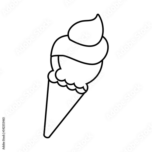 Ice cream illustration vector design with lines suitable for coloring