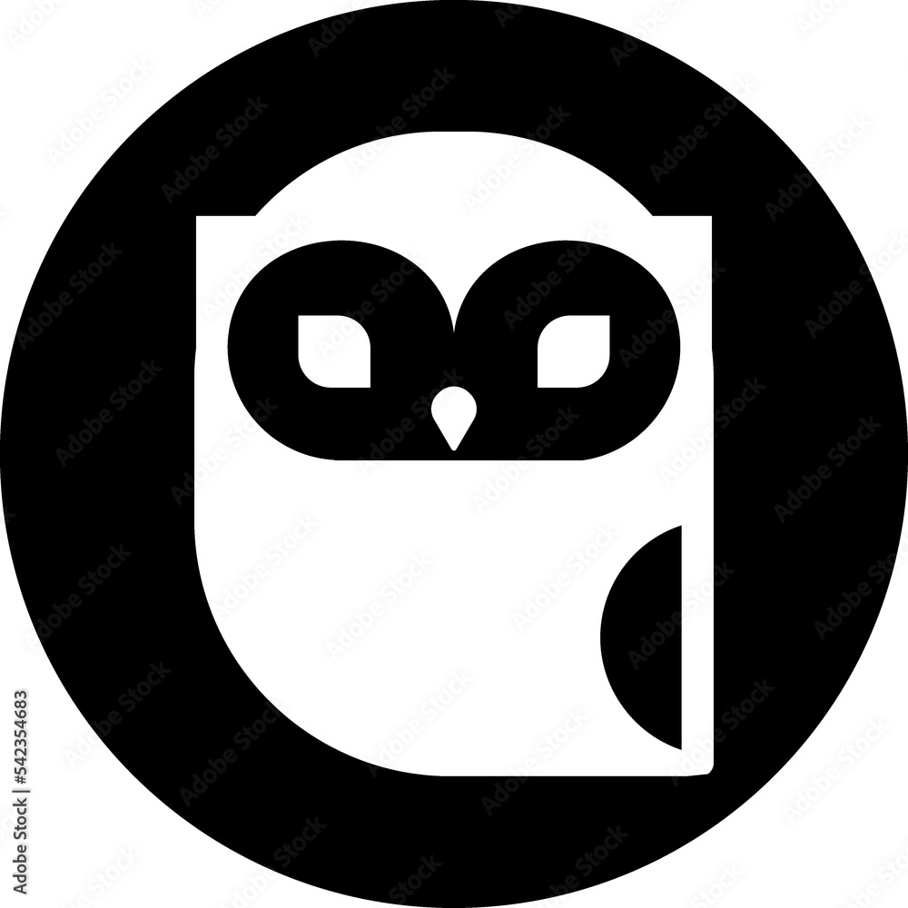 Fototapeta premium Owl black icon