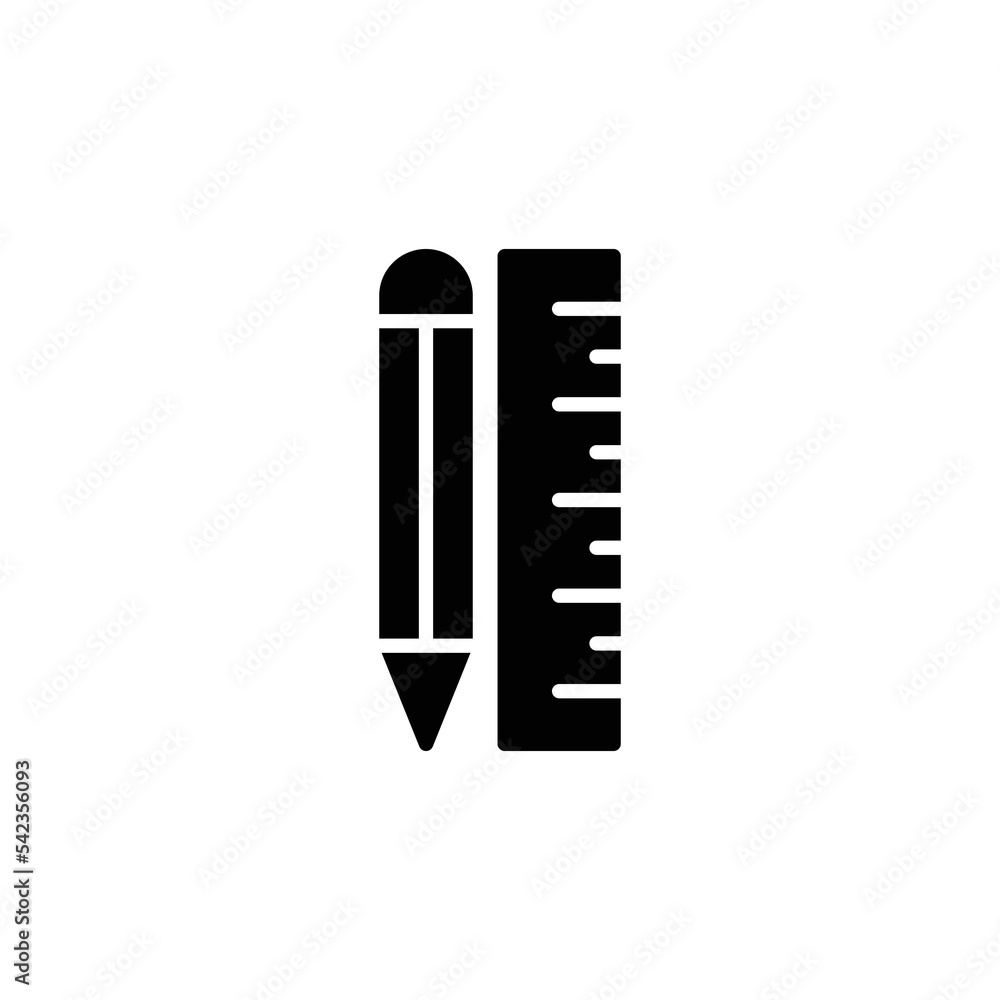 Pencil and Ruler theme icon suitable for web, application or additional components for your project Pencil and Ruler theme icon suitable for web, application or additional components for your project