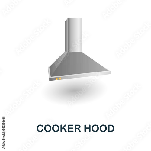 Cooker Hood icon. 3d illustration from kitchen supplies collection. Creative Cooker Hood 3d icon for web design, templates, infographics and more