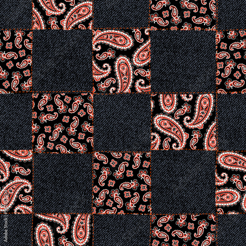 Seamless combination of paisley materials,
