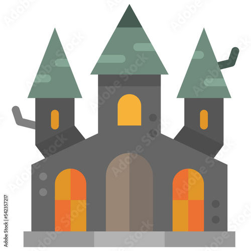 haunted house flat icon
