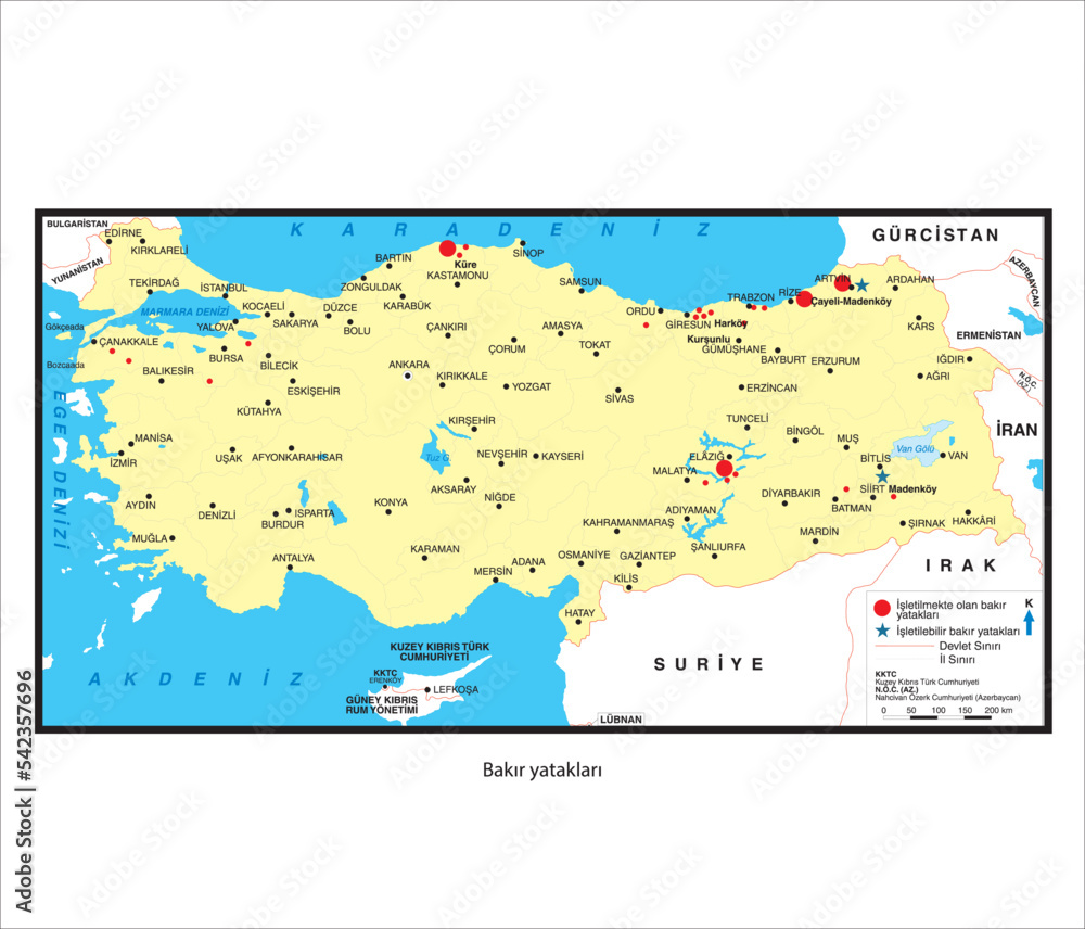 Turkey vintage map. High detailed vector map with pastel colors, cities and geographical borders