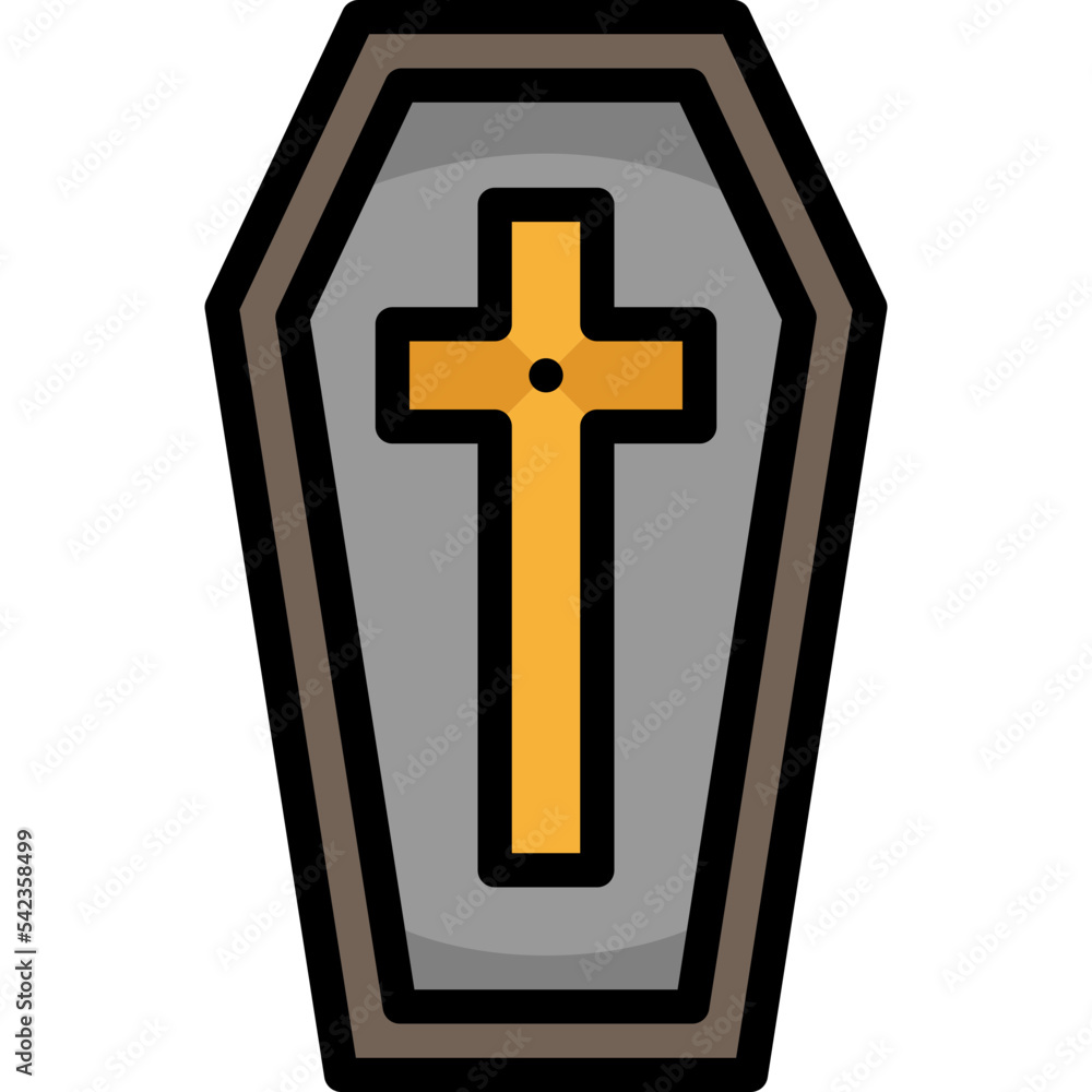 Obraz premium coffin filled outline icon