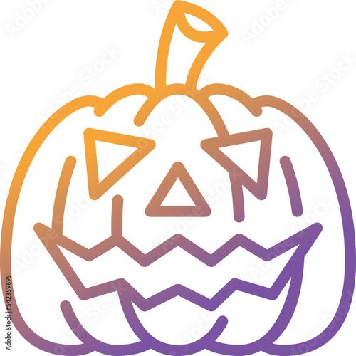 jack o lantern gradient line icon