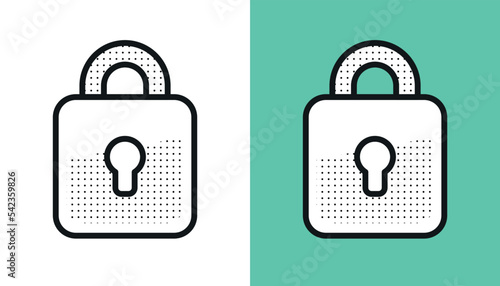 Key lock security with dots icon vector illustration 