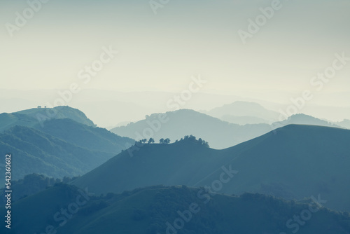 View of the mountains and hills at sunset. Abstract nature background
