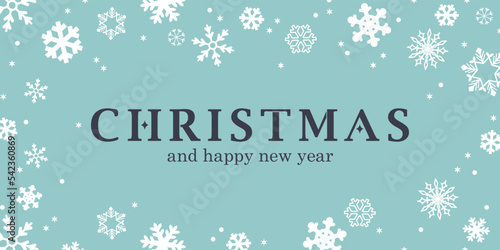 雪の結晶なバナーデザイン 文字あり 横長 1:2 イラスト ベクター 素材