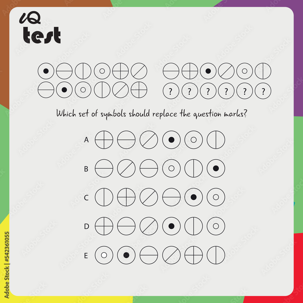 Practice Questions Worksheet For Education And IQ Test Intelligence 