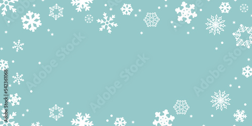雪の結晶 背景イラスト _ ベクター 素材 クリスマス 新年 長方形 1:2 シンプル コピースペース	