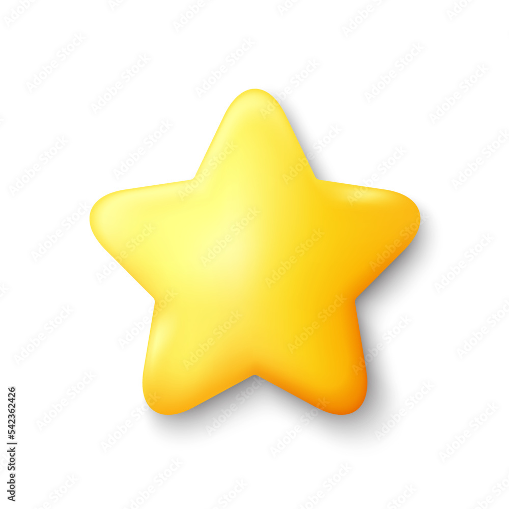 3d yellow star icon. Feedback review, customer rating star. Best 3d icon, website like service button. Winner shape silhouette, gold success star. Best online rating review or good service. Vector 3d yellow star icon. Feedback review, customer rating star. Best 3d icon, website like service button. Winner shape silhouette, gold success star. Best online rating review or good service. Vector