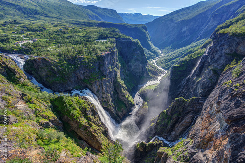 The spectacular Voringsfossen in Norway, one of the biggest waterfalls in the country photo