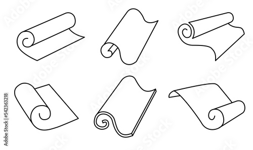 Roll icons set. Vector illustration of roll materials.