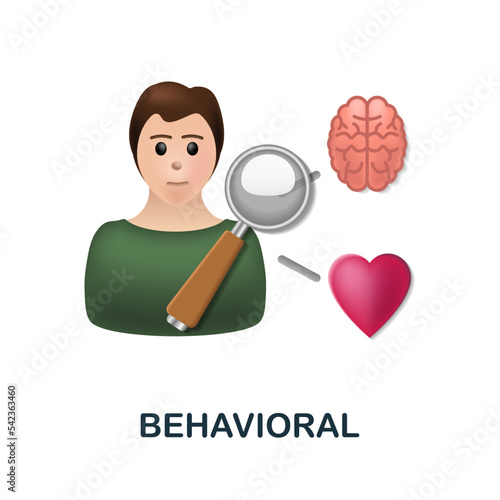 Behavioral icon. 3d illustration from neuromarketing collection. Creative Behavioral 3d icon for web design, templates, infographics and more
