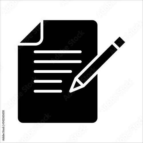 Edit file icon, note, sign up icon vector illustration on white background. color editable