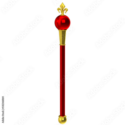 3d rendering illustration of an heraldic scepter