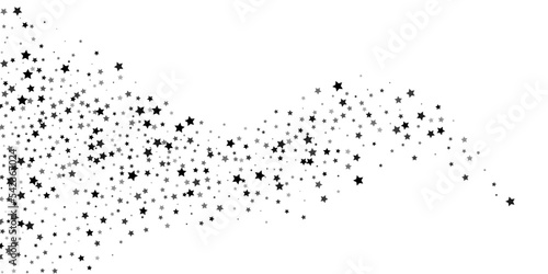 Falling confetti stars. Black stars on a white background. Festive background. Abstract texture on a white background. Design element. Vector illustration  eps 10.