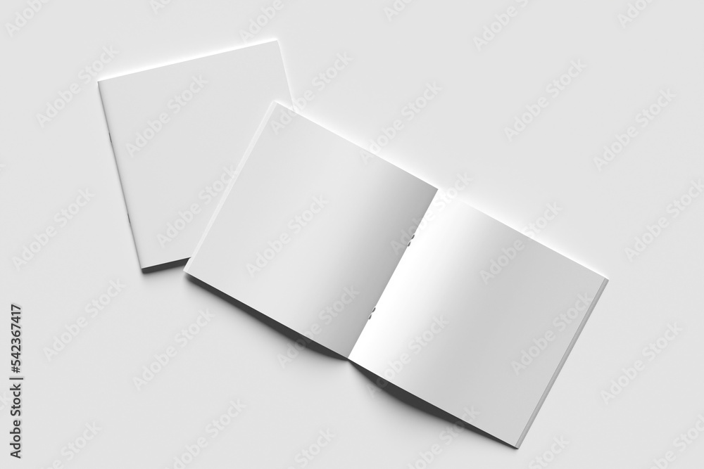 Square brochure and catalog mockup rendering design Square brochure and catalog mockup rendering design