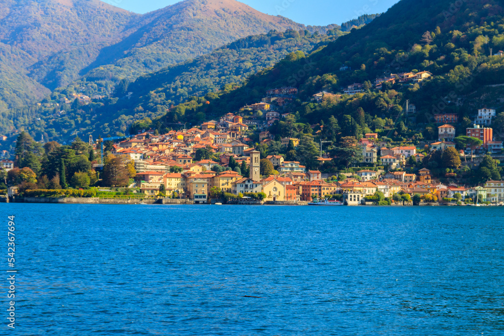Panoramic view of Torno town on Lake Como in Italy