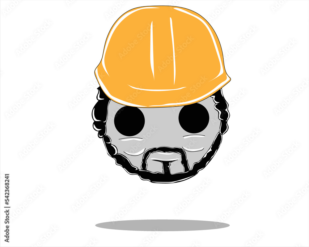 simple vector of an emoticon with a helmet project simple vector of an emoticon with a helmet project