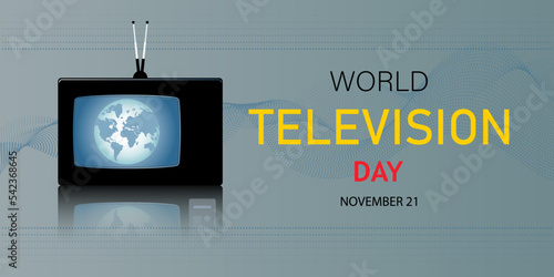 World Television Day with Simple Vintage Classic TV with antenna Vector Design.