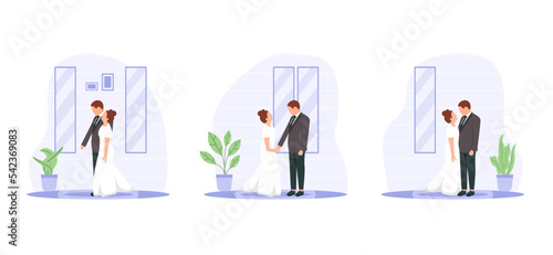 Wedding Flat Bundle Design Illustration