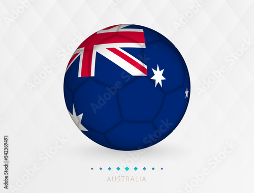 Football ball with Australia flag pattern, soccer ball with flag of Australia national team. photo