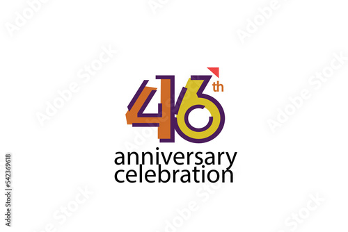 Free Download 46 year anniversary celebration abstract style logotype. anniversary with purple, yellow, orange color isolated on white background, vector design for celebration, invitation, greeting card - Vector - GFXLoad