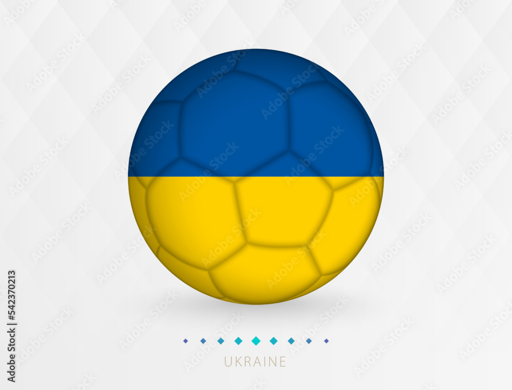Football ball with Ukraine flag pattern, soccer ball with flag of Ukraine national team. Football ball with Ukraine flag pattern, soccer ball with flag of Ukraine national team.