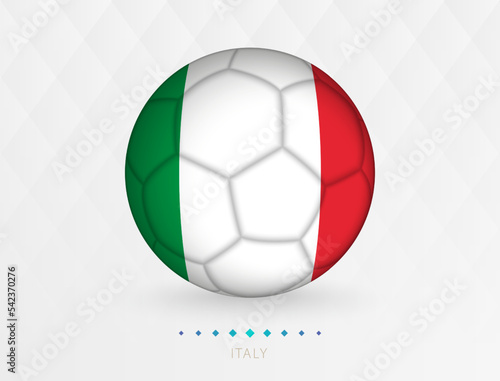 Football ball with Italy flag pattern  soccer ball with flag of Italy national team.