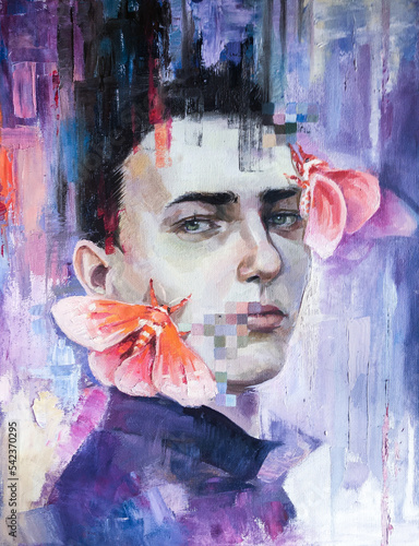 portrait of a guy in oil paints