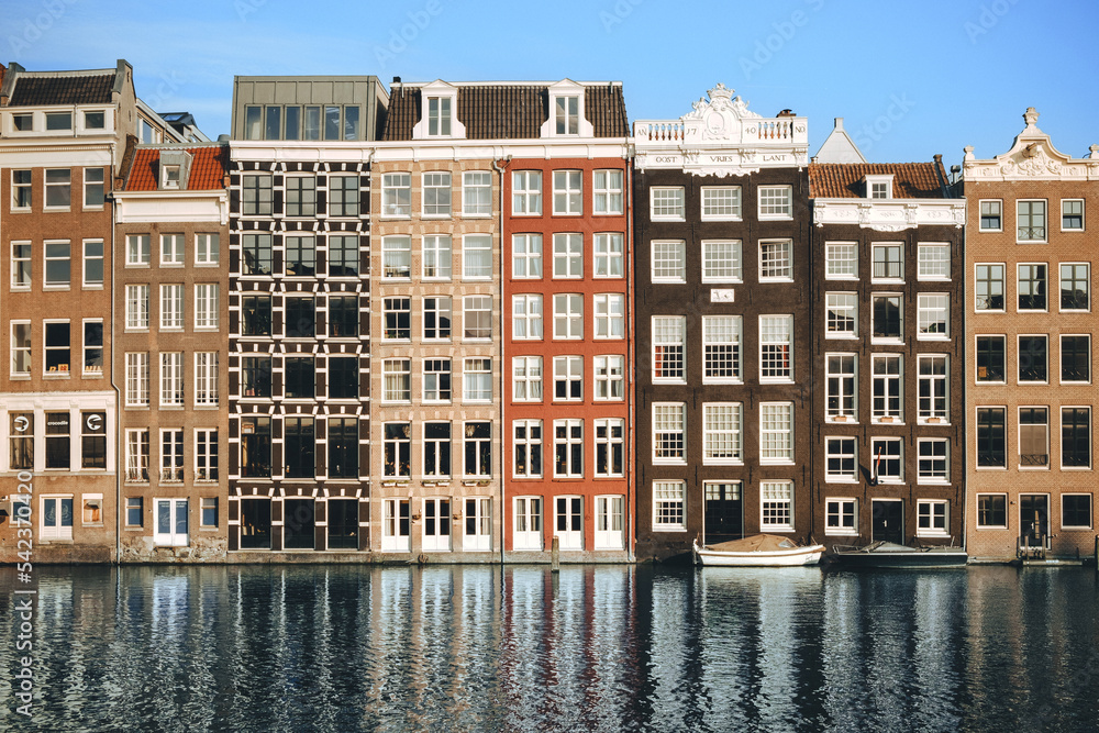 Houses on the canals of Amsterdam